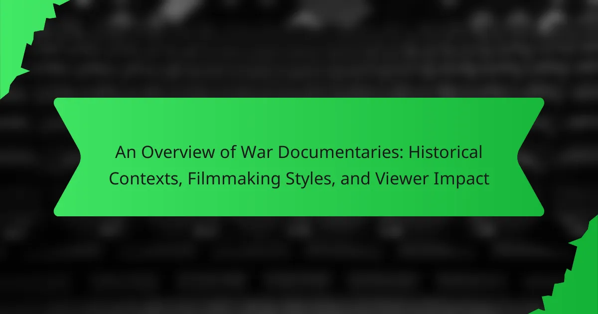 An Overview of War Documentaries: Historical Contexts, Filmmaking Styles, and Viewer Impact