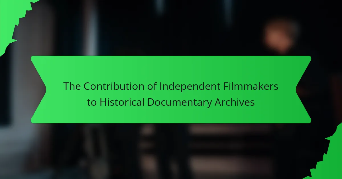 The Contribution of Independent Filmmakers to Historical Documentary Archives