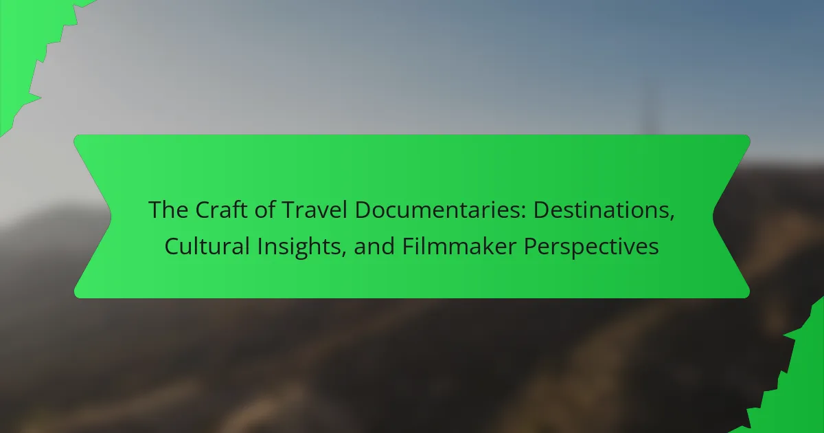The Craft of Travel Documentaries: Destinations, Cultural Insights, and Filmmaker Perspectives