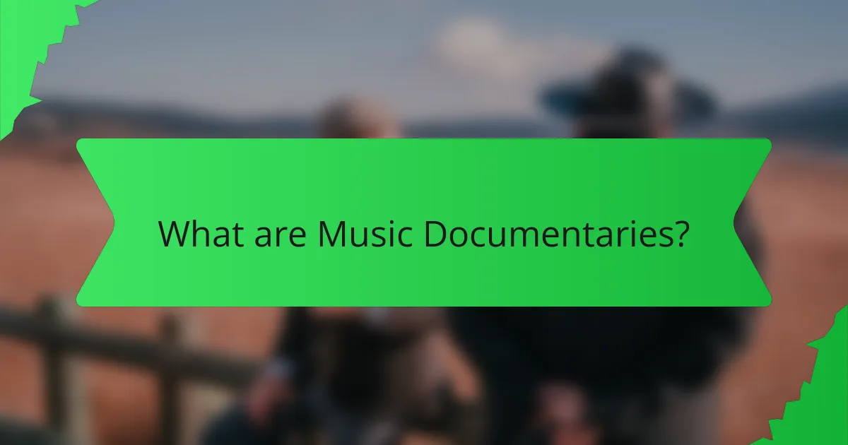 What are Music Documentaries?