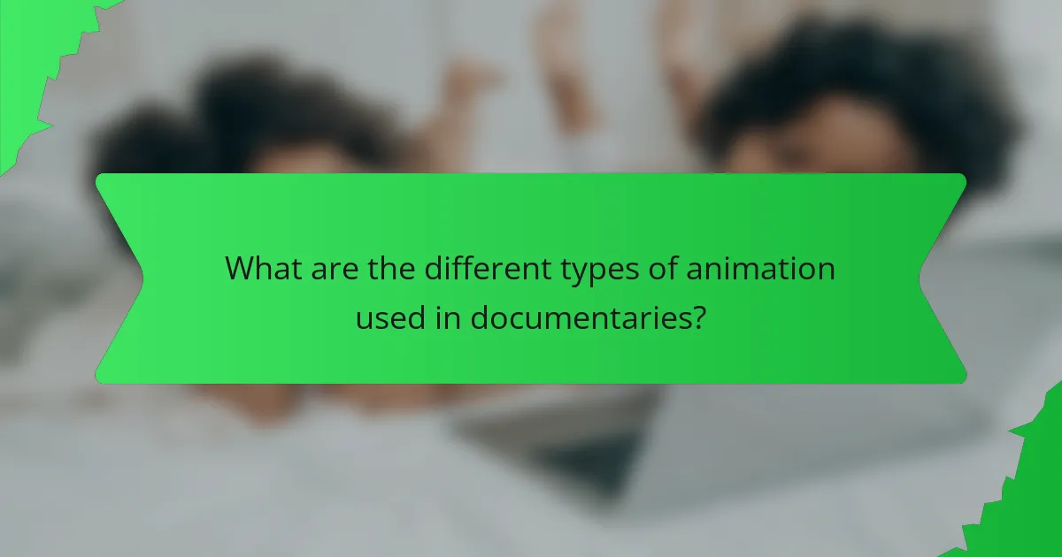 What are the different types of animation used in documentaries?