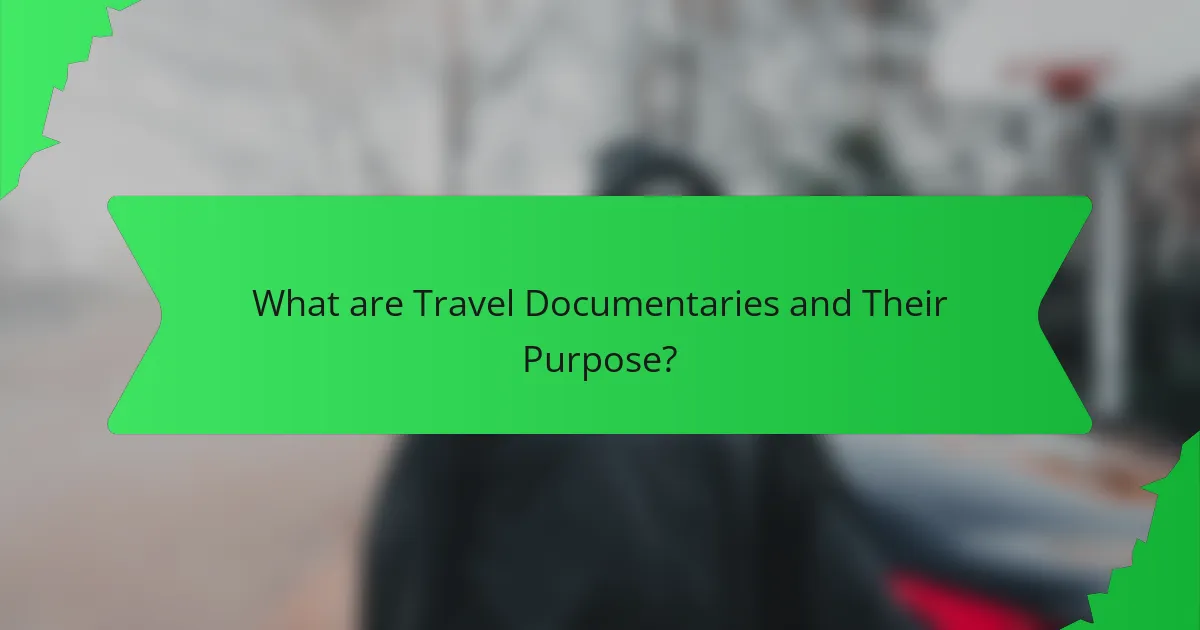 What are Travel Documentaries and Their Purpose?
