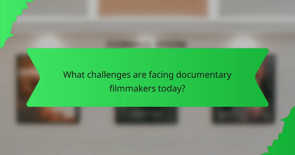 What challenges are facing documentary filmmakers today?
