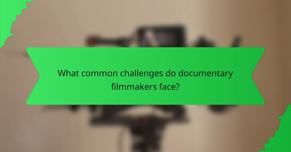 What common challenges do documentary filmmakers face?