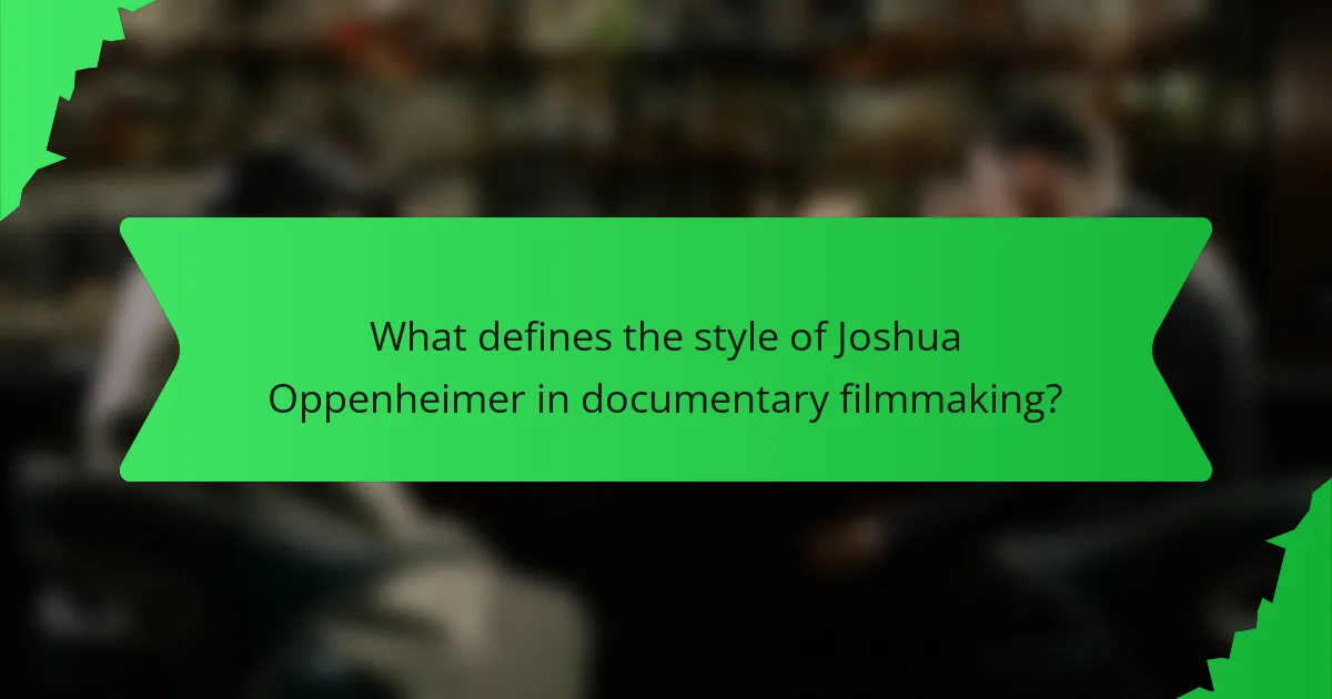 What defines the style of Joshua Oppenheimer in documentary filmmaking?