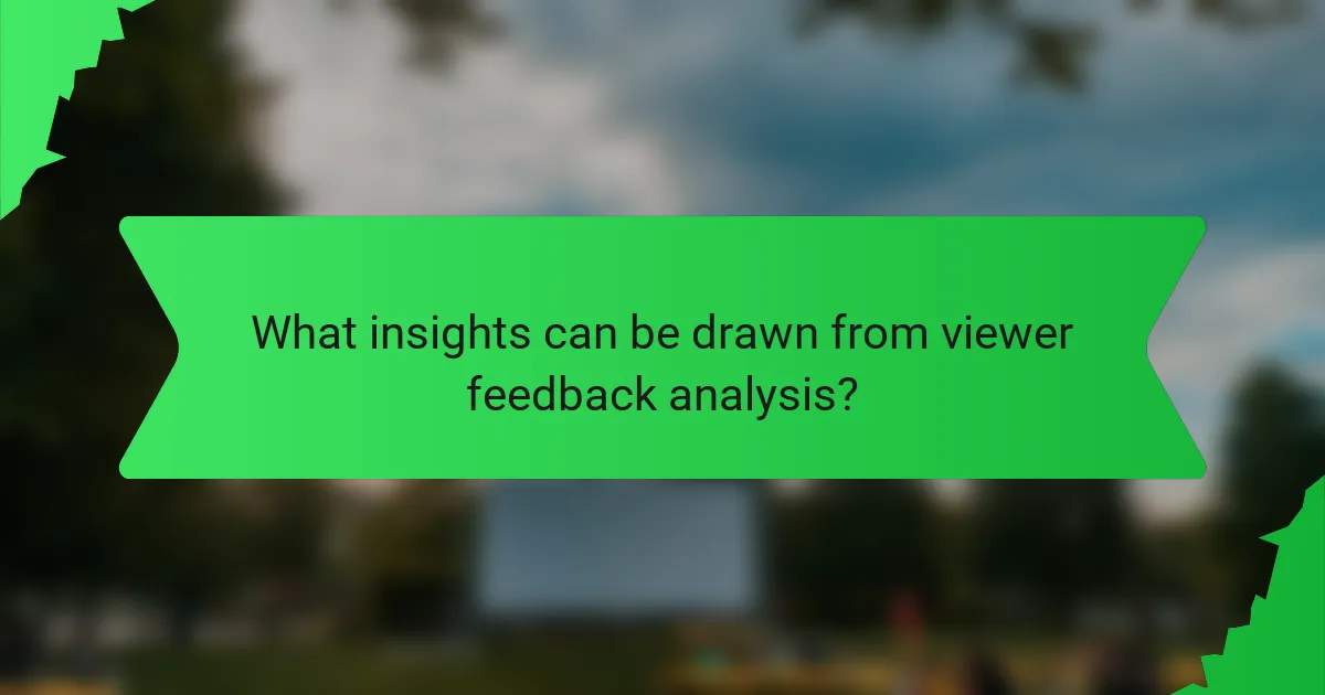 What insights can be drawn from viewer feedback analysis?