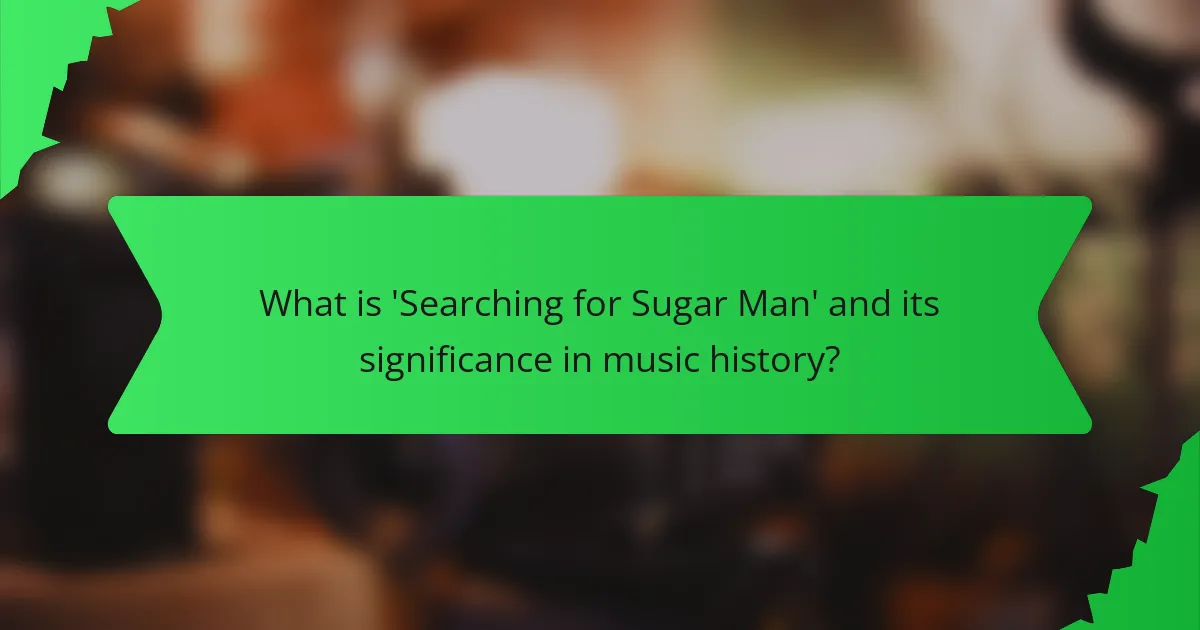 What is 'Searching for Sugar Man' and its significance in music history?