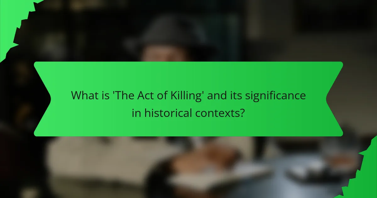 What is 'The Act of Killing' and its significance in historical contexts?